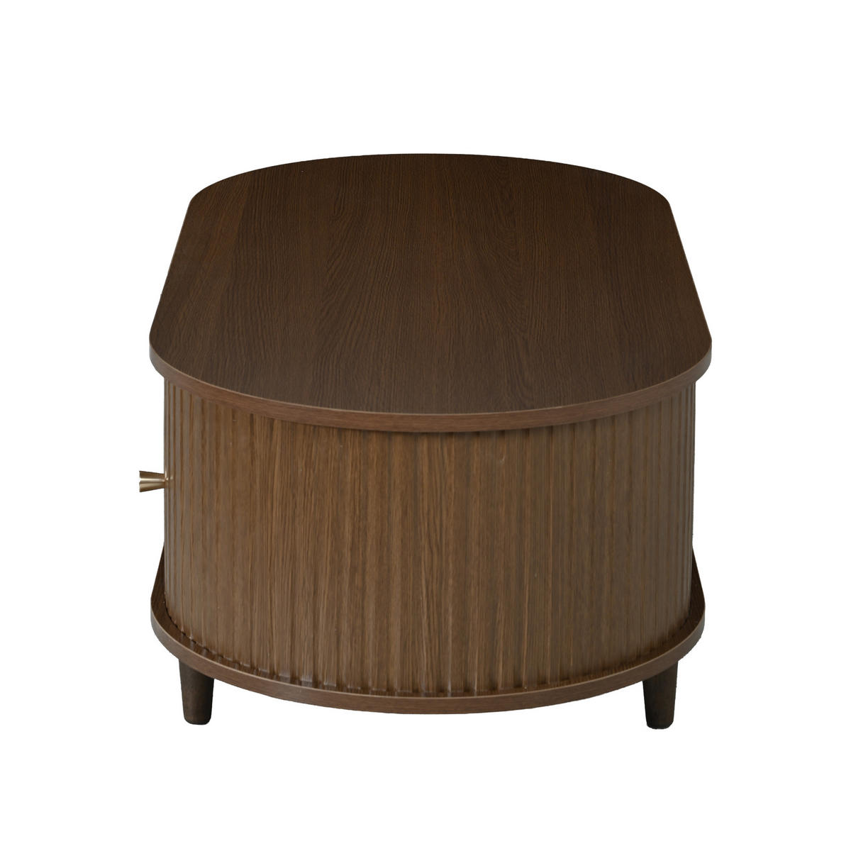 COUCHTISCH 100/50/36 cm Walnuss aus MDF mit Schublade und Rollladentüren - Nussbaumfarben, Holzwerkstoff (100/50/36cm) - OKWISH