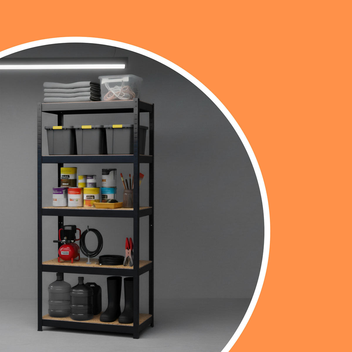 SCHWERLASTREGAL - Multicolor, Holzwerkstoff/Kunststoff (60/180/30cm) - Relaxdays