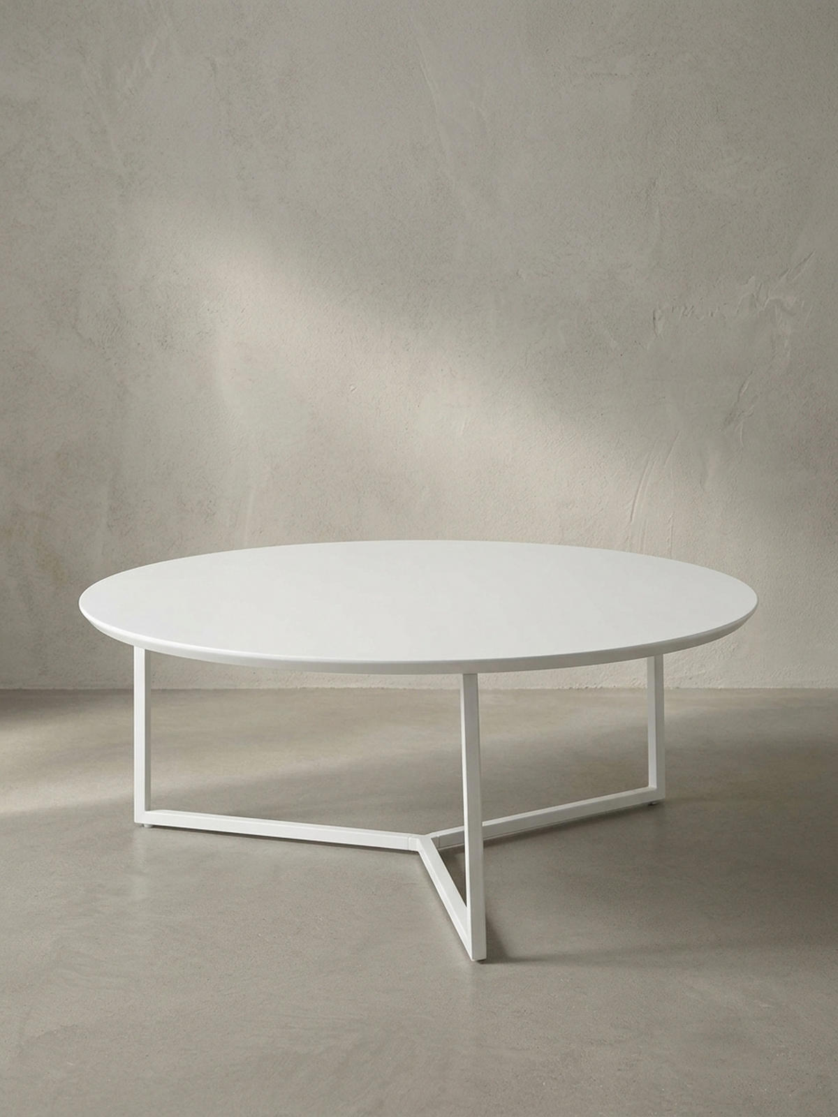 COUCHTISCH rund, Weißes MDF-Holz mit Metallbeinen, Durchmesser 80 cm, Höhe 33 cm - Weiß, Holz/Metall (80/80/33cm) - KADIMA DESIGN