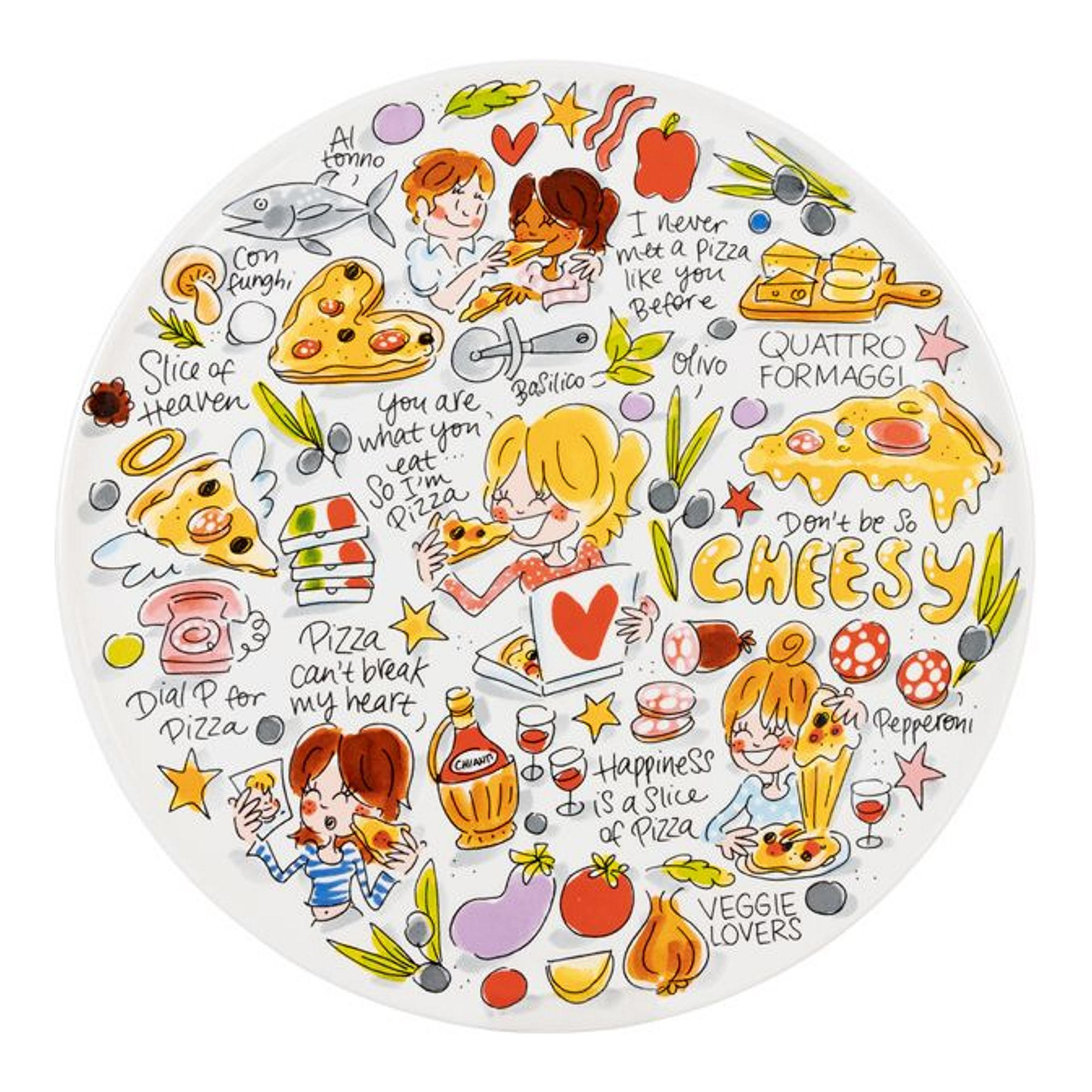 TELLER Pizza zum Teilen in Bunt - 31cm - Multicolor, Keramik (31cm) - Blond Amsterdam