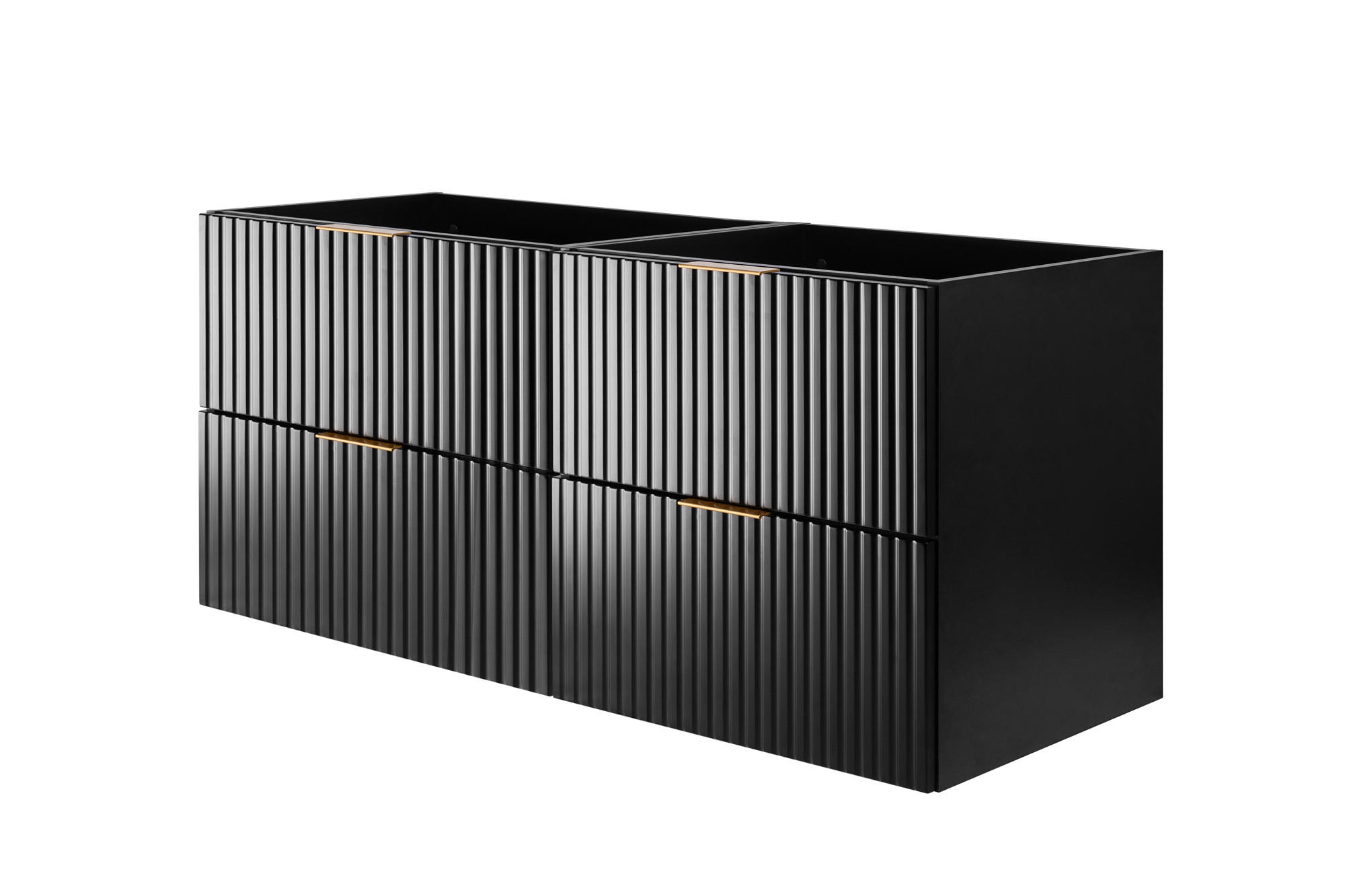 WASCHBECKUNTERSCHRANK Schwarz matt/Craft Eiche 120/57/46 cm - Schwarz, Holzwerkstoff (120/57/46cm) - Rodan