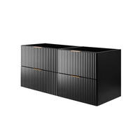 WASCHBECKUNTERSCHRANK Schwarz matt/Craft Eiche 120/57/46 cm - Schwarz, Holzwerkstoff (120/57/46cm) - Rodan