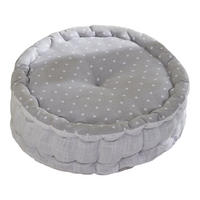 BODENKISSEN Baumwolle Constance rund Grau 40/40/12 cm - Grau, Naturmaterialen (40cm) - Today