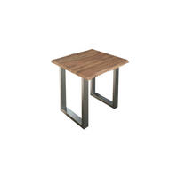 ESSTISCH LAUREN - Beige/Silberfarben, Holz/Metall (80/80/77cm) - SAM