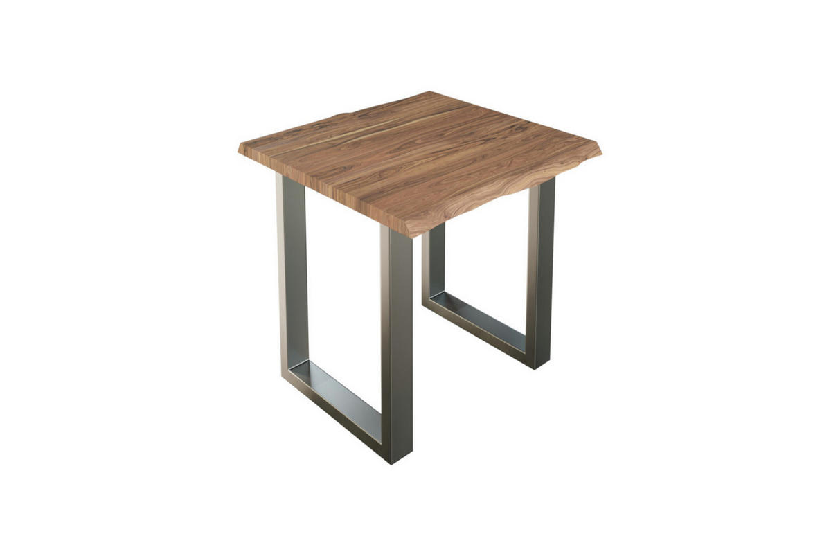 ESSTISCH LAUREN - Beige/Silberfarben, Holz/Metall (80/80/77cm) - SAM