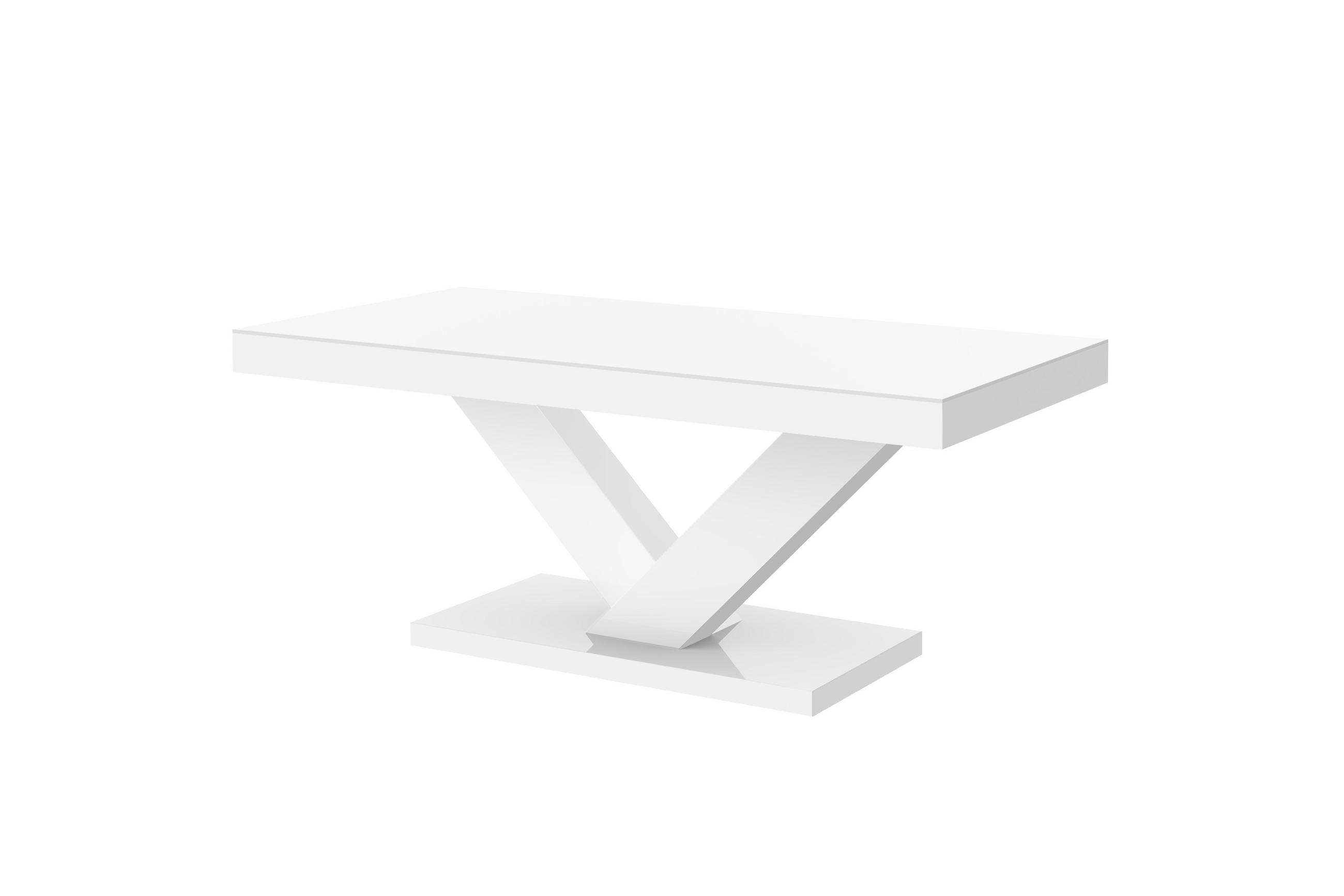 COUCHTISCH rechteckig Weiß Hochglanz 120/60/49 cm - Weiß Hochglanz, Holzwerkstoff (60/120/49cm)