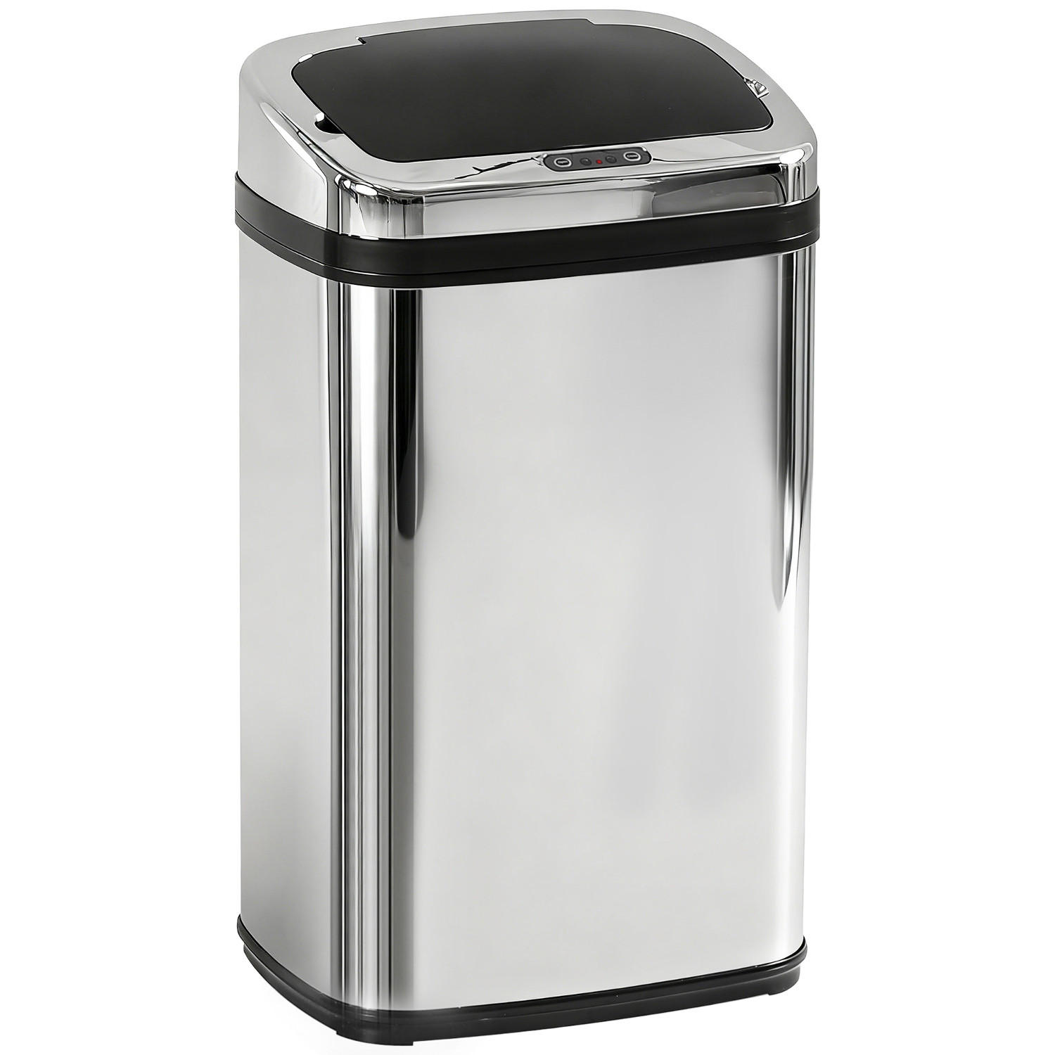 MÜLLEIMER AUTOMATISCHER 33/58/25 cm Edelstahl Silber Infrarotsensor Küche - Silberfarben, Metall (25/58/33cm) - Rolipo
