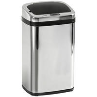 MÜLLEIMER AUTOMATISCHER 33/58/25 cm Edelstahl Silber Infrarotsensor Küche - Silberfarben, Metall (25/58/33cm) - Rolipo