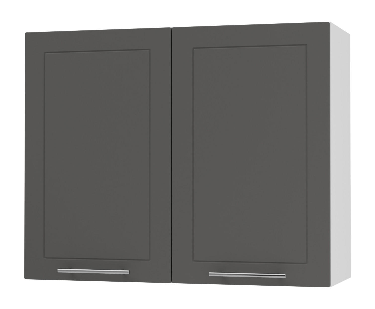 KÜCHENHÄNGESCHRANK Kvantum W3/90 Graphit Matt / Weiß Matt 90 / 32,5 / 72cm - Graphitfarben/Weiß, Holz/Holzwerkstoff (90/72/32.5cm) - Feldmann-Wohnen