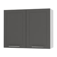 KÜCHENHÄNGESCHRANK Kvantum W3/90 Graphit Matt / Weiß Matt 90 / 32,5 / 72cm - Graphitfarben/Weiß, Holz/Holzwerkstoff (90/72/32.5cm) - Feldmann-Wohnen