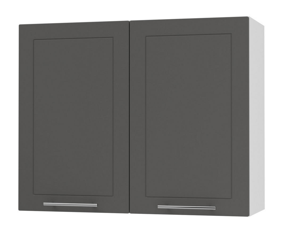 KÜCHENHÄNGESCHRANK Kvantum W3/90 Graphit Matt / Weiß Matt 90 / 32,5 / 72cm - Graphitfarben/Weiß, Holz/Holzwerkstoff (90/72/32.5cm) - Feldmann-Wohnen
