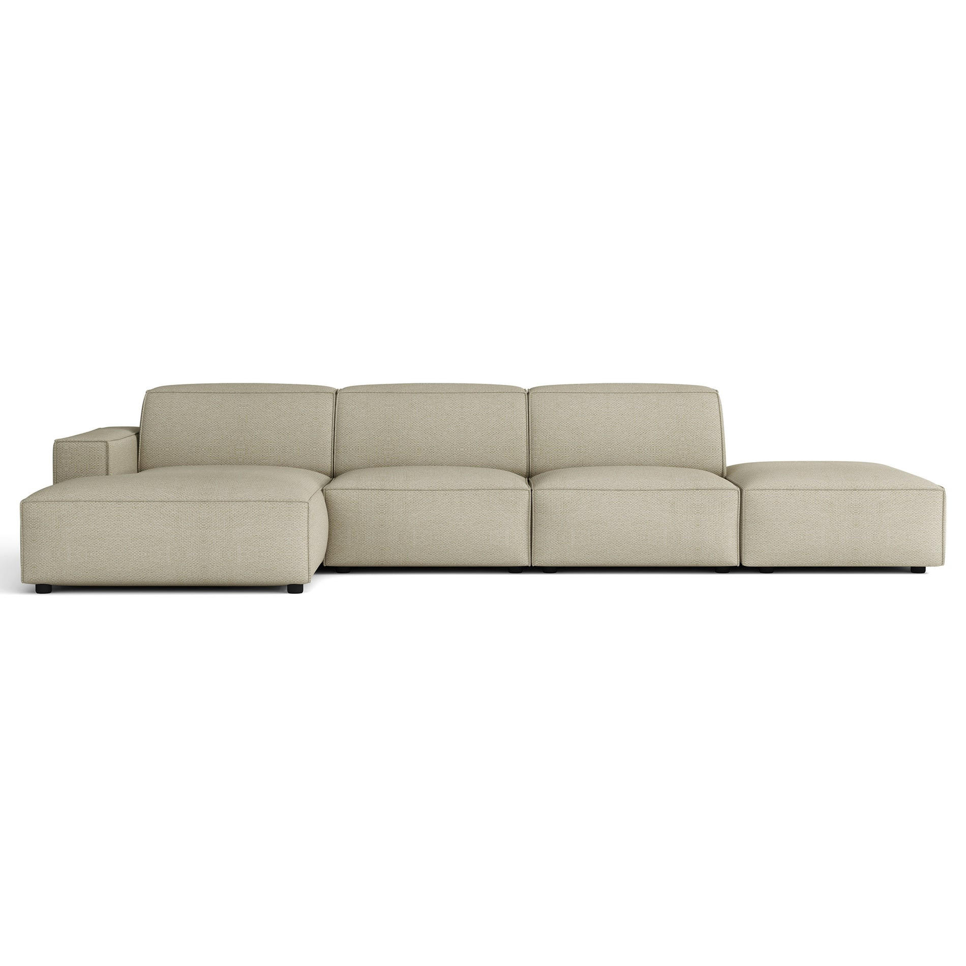 ECKSOFA Sellmo 344 cm - Taupe/Schwarz, Kunststoff/Textil (350/166cm) - Selsey