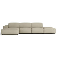 ROHOVÁ pohovka Sellmo, 344 cm - čierna/taupe, textil/plast (350/166cm) - Selsey