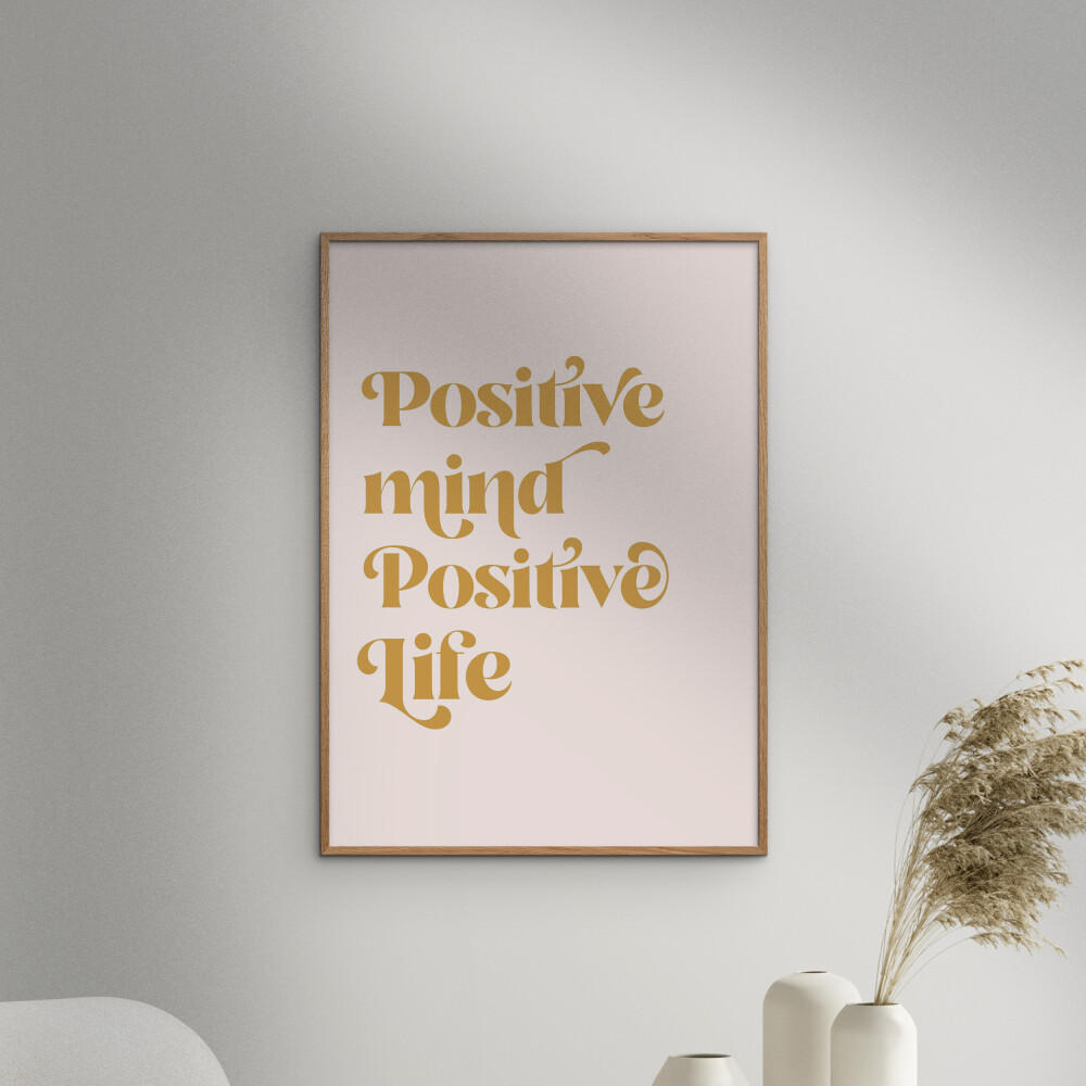 POSTER mit Rahmen KsanaKalpa - Positive - Pink/Eichefarben, Holz/Papier (50/70cm) - Poster&Frame