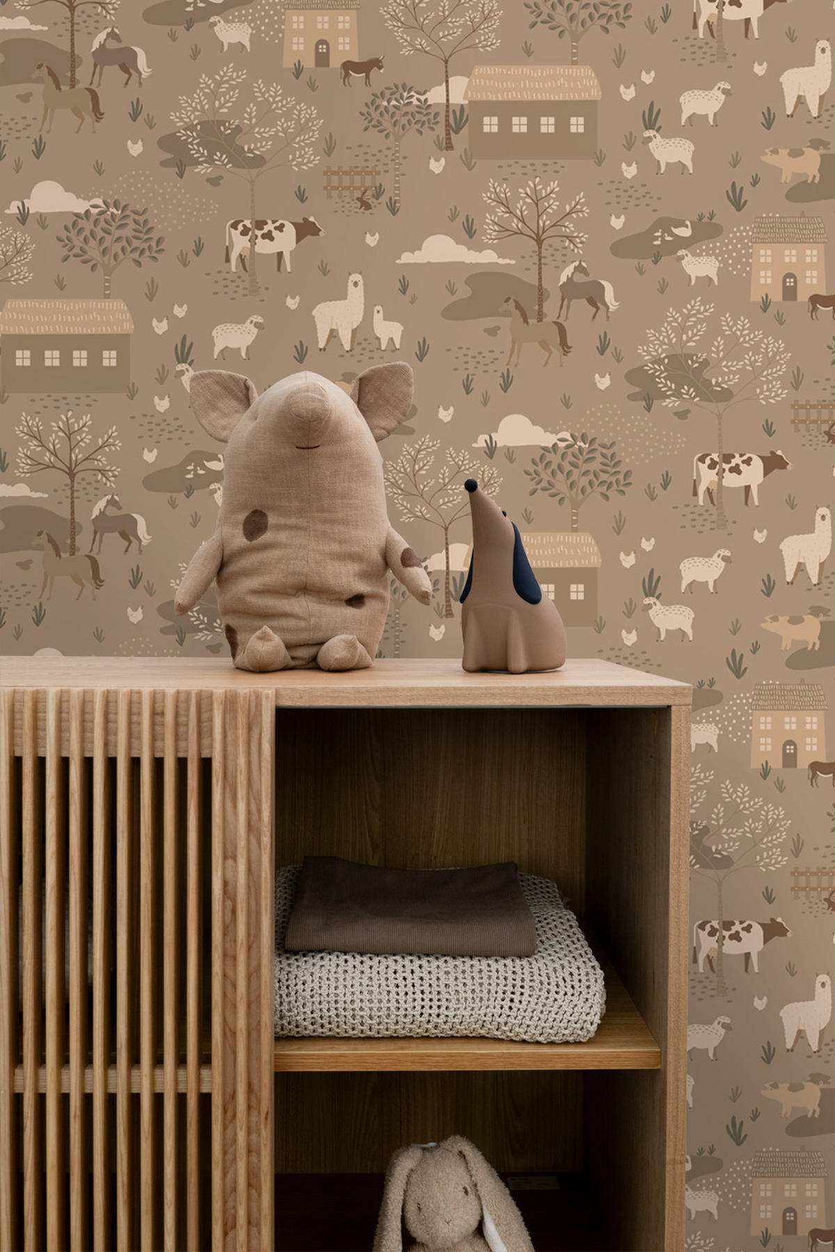 TAPETE Bauernhof 50 x 900 cm - Braun, Papier (50/0.1cm) - ESTAhome