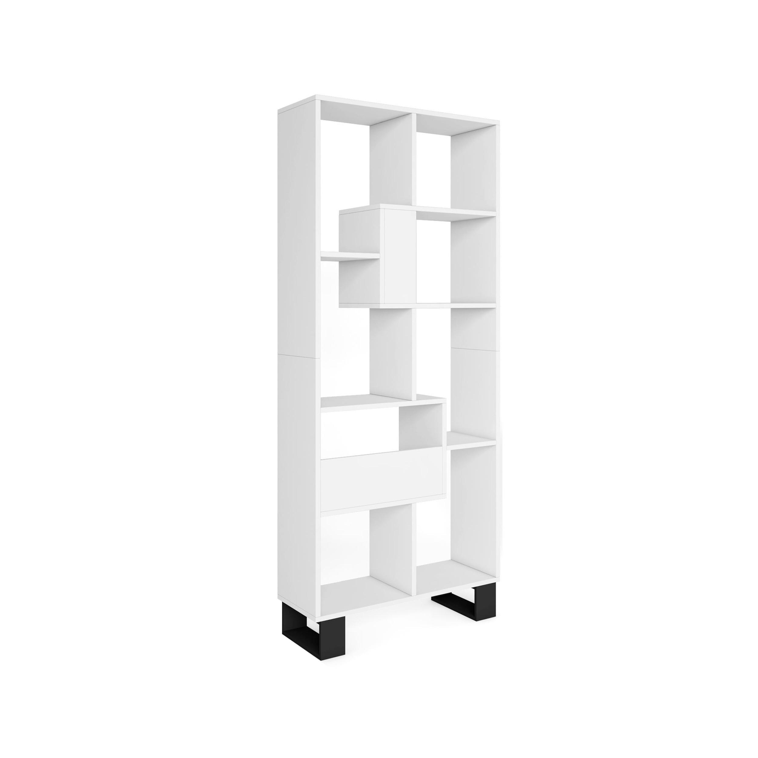 REGAL Bibliothek, Weiß, 67/31/174cm - Weiß, Holzwerkstoff (67/174/31cm) - Skraut Home