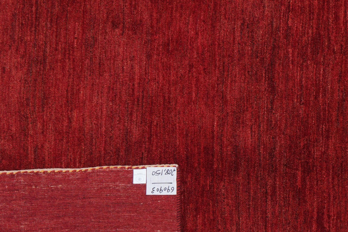 GABBEH-TEPPICH handgeknüpft Rizbaf Rot 208/150 cm Schurwolle - Rot, Textil (150/208cm) - Looma