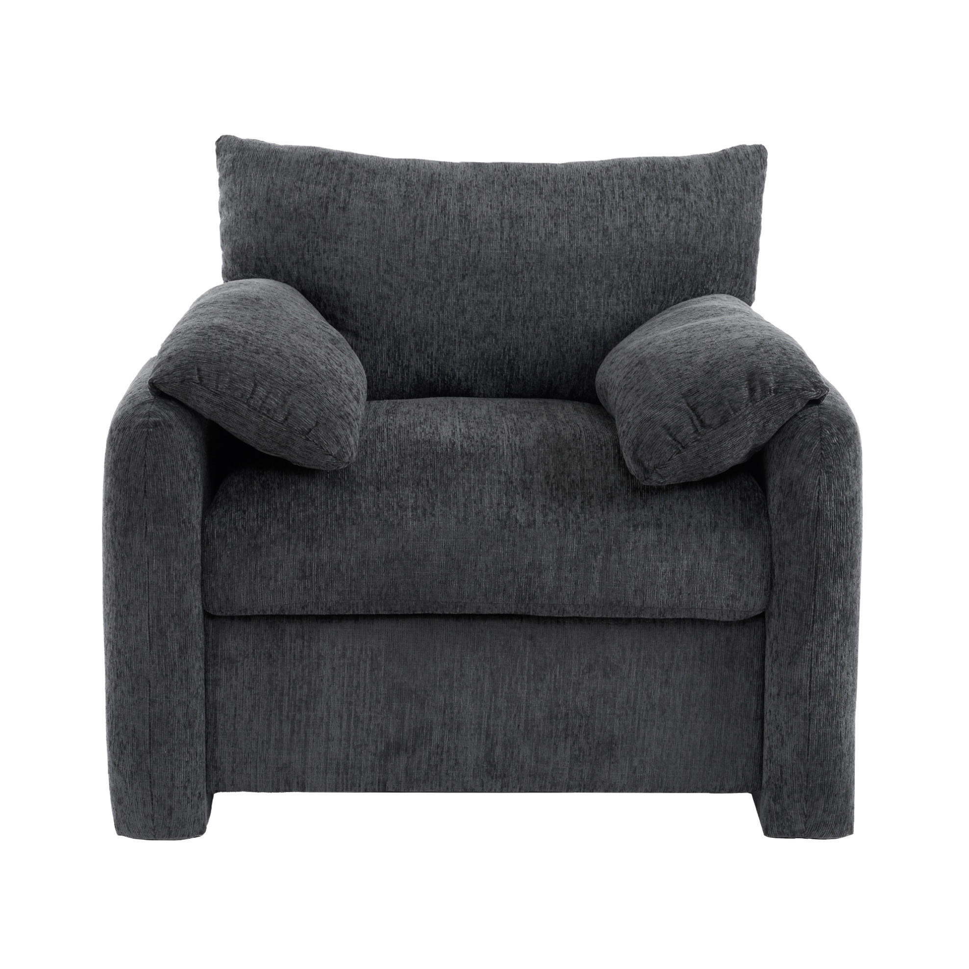 SESSEL 96/82/84 cm aus Chenille in Grau – bis 150 kg belastbar - Grau, Textil (82/84/96cm) - BEAOK