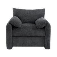 SESSEL 96/82/84 cm aus Chenille in Grau – bis 150 kg belastbar - Grau, Textil (82/84/96cm) - BEAOK