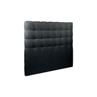 KOPFTEIL gepolstert - Gesteppt – schwarzer Bouclé-Stoff - 140 cm - Beige/Schwarz, Holz (140/120/10cm) - Sommeil de Plomb