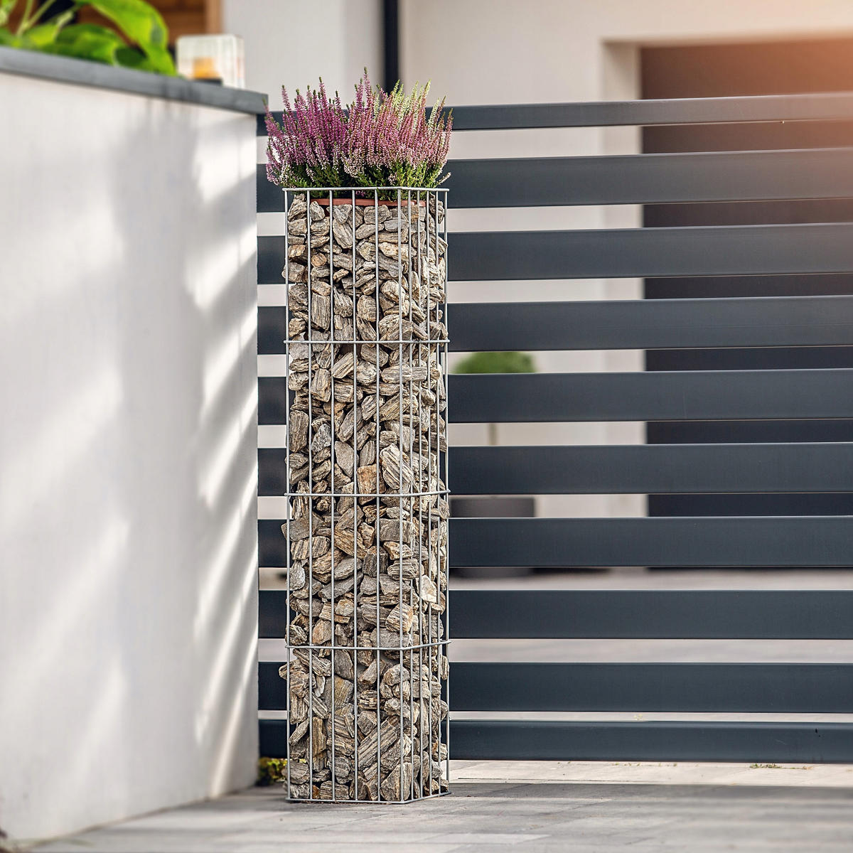 GARTEN-PFLANZENSTÄNDER 120 x 29 cm, quadratisch, silber - Silberfarben, Metall (29/120cm) - KADAX