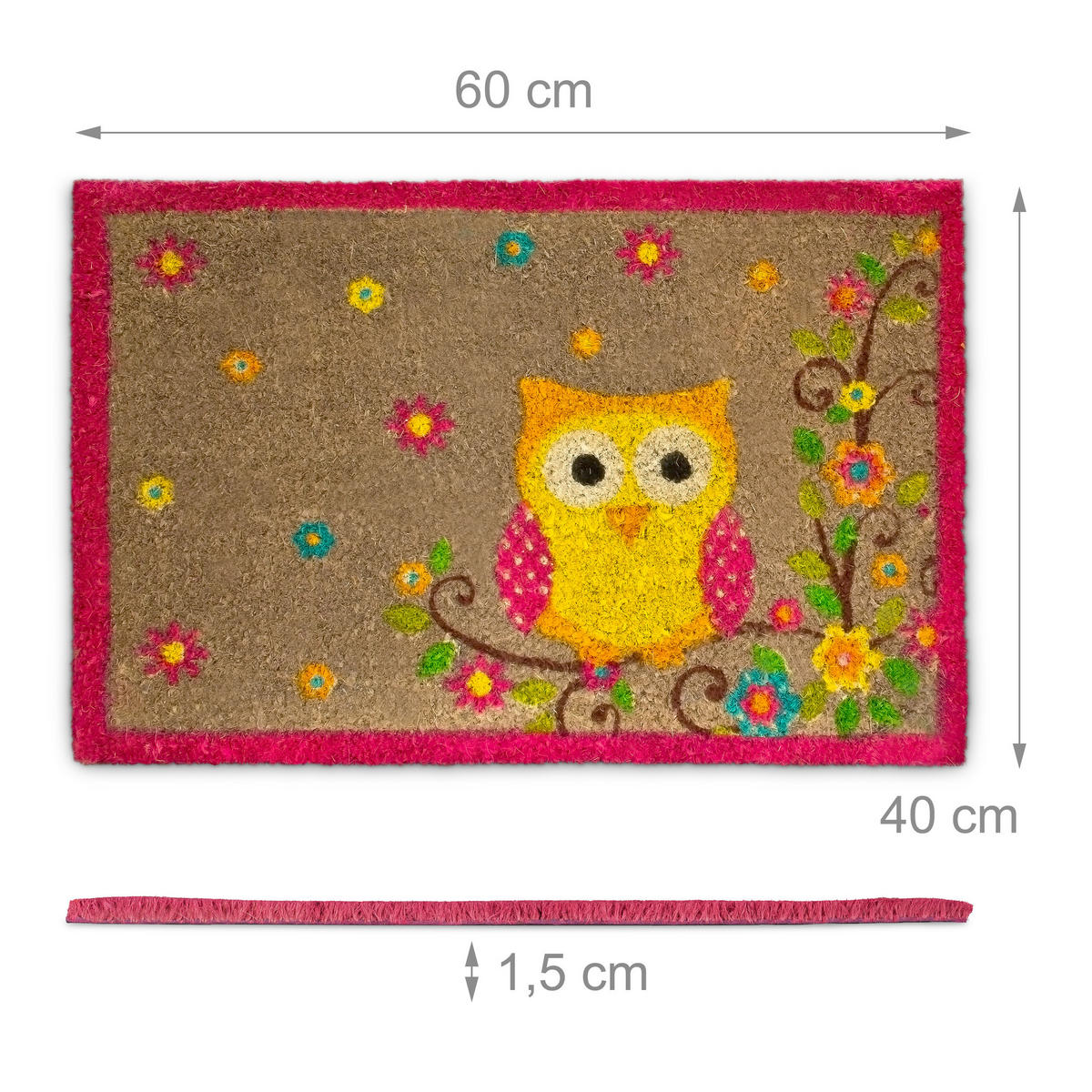 FUSSMATTE - Dunkelbraun, Kunststoff/Textil (40/60cm) - Relaxdays