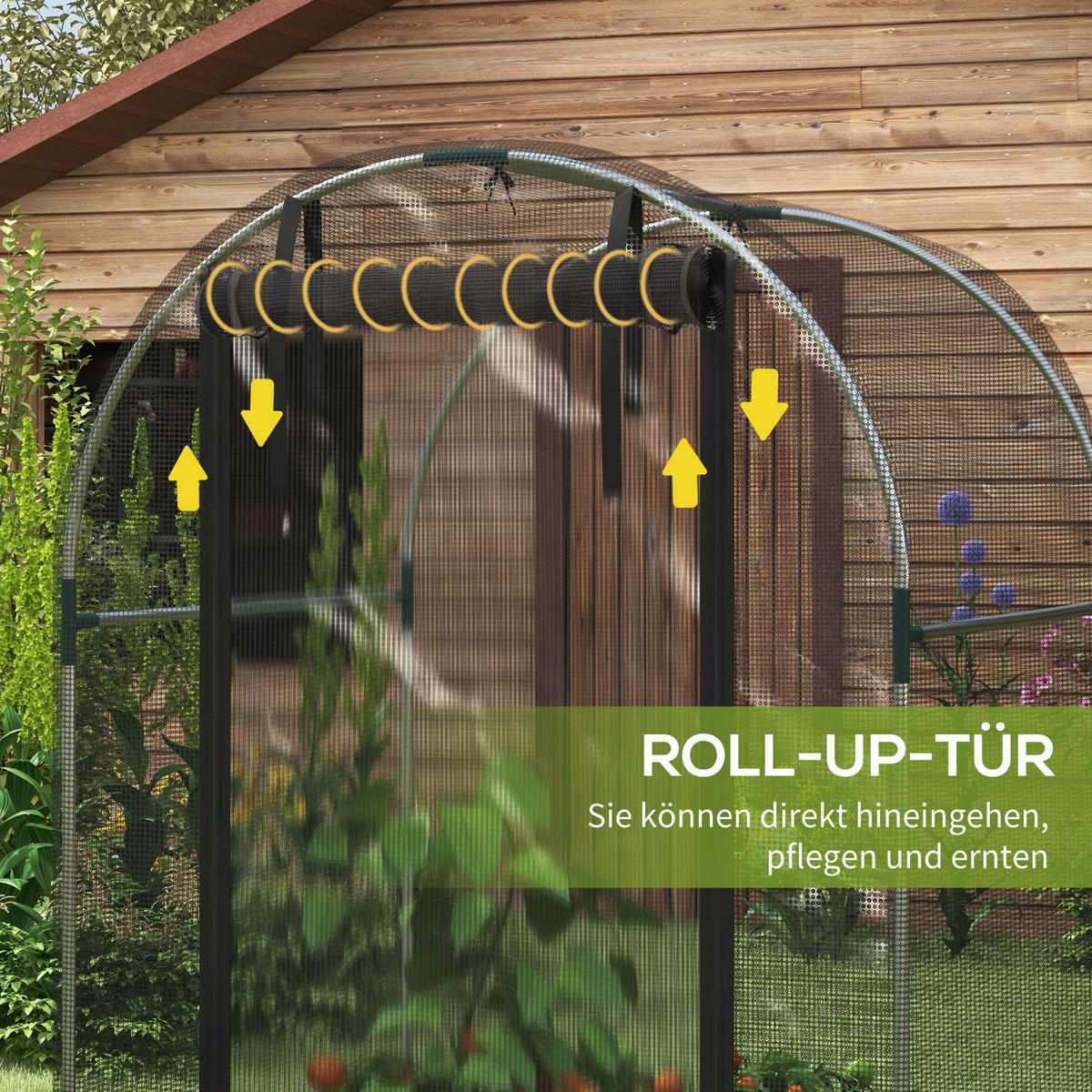 INSEKTENSCHUTZNETZ, für Garten, Balkon, HDPE, Schwarz - Schwarz, Metall (120/188/120cm) - Outsunny