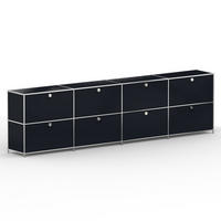 AKTENSCHRANK, 8 Klappen & Schloss, Breite 302 cm, Graphitschwarz - Chromfarben/Silberfarben, Metall (40/80.5/302.2cm) - Versee