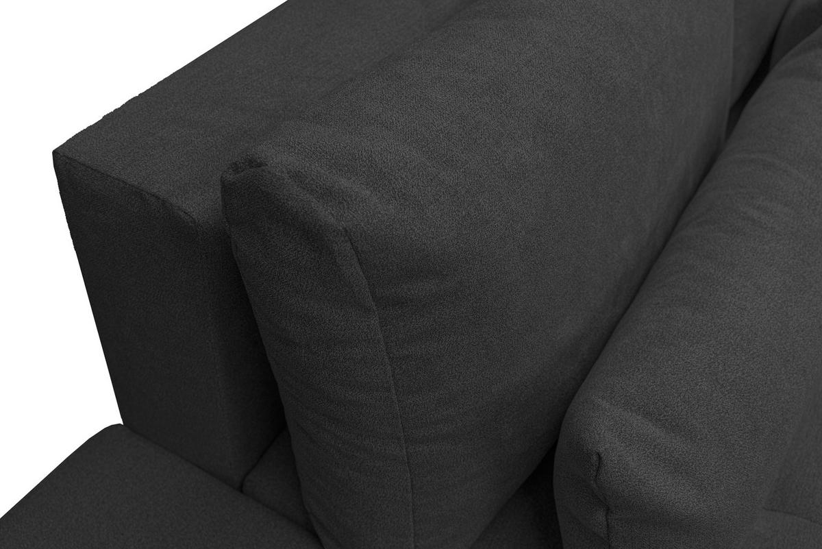 ECKSOFA Bloom mit Bettkasten und Schlaffunktion L-Form - Dunkelgrau, Textil (267/185cm)