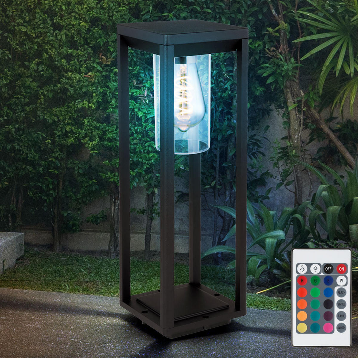LED STEHLEUCHTE Alu Schwarz-matt - Schwarz, Metall (15/15/50cm)