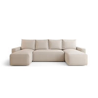 WOHNLANDSCHAFT mit Schlaffunktion SAVIO U Curio 09 - Ecru, Textil (300/75/140cm) - Bedante