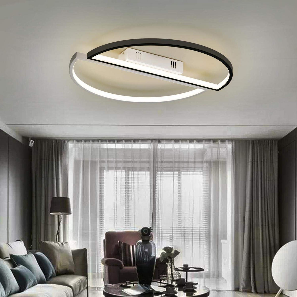 LED-DECKENLEUCHTE Lunsford 46/49/6cm - Weiß, Kunststoff (49/46/6cm) - Nettlife