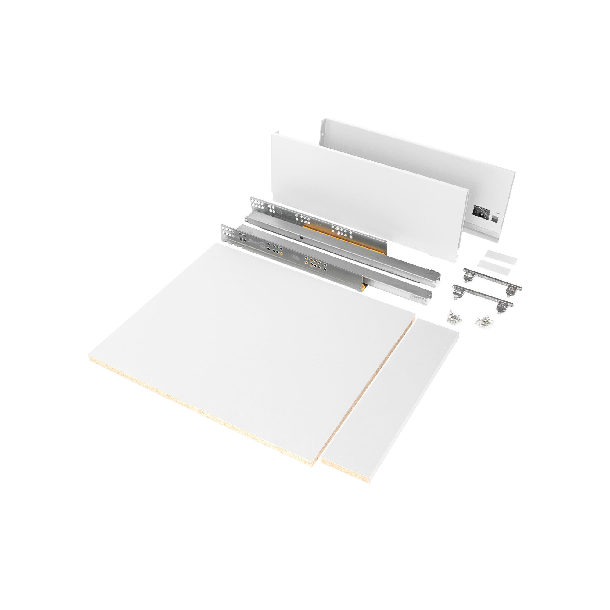 SCHUBLADEGARNITUR Vertex für Küche oder Badezimmer, Höhe 178mm, mit Einlegeböden, Modul 450mm, Weiß lackiert - Weiß, Metall (45/18/50cm) - EMUCA