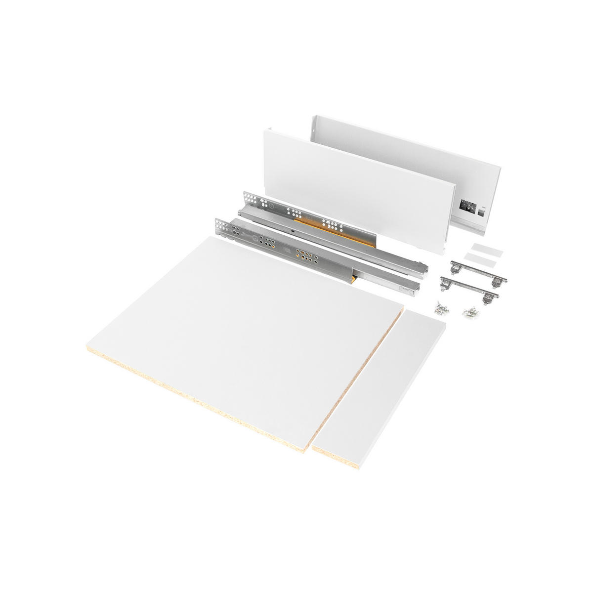 SCHUBLADEGARNITUR Vertex für Küche oder Badezimmer, Höhe 178mm, mit Einlegeböden, Modul 450mm, Weiß lackiert - Weiß, Metall (45/18/50cm) - EMUCA