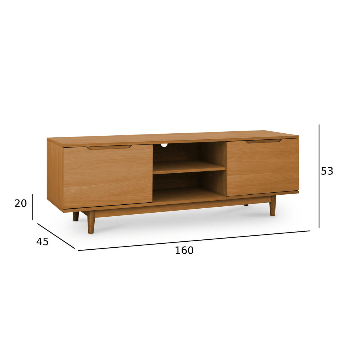 TV-ELEMENT Wildeiche - Honigeiche/Eichefarben, Holz/Holzwerkstoff (160/53/45cm) - Furnhouse