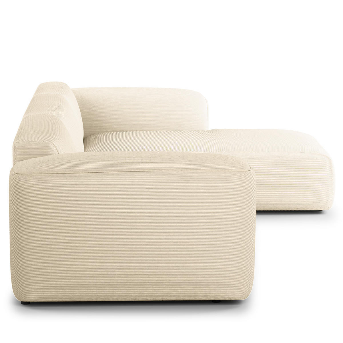 3-SITZER ECKSOFA mit Longchair - Beige/Schwarz, Kunststoff/Textil (317/173cm) - home24