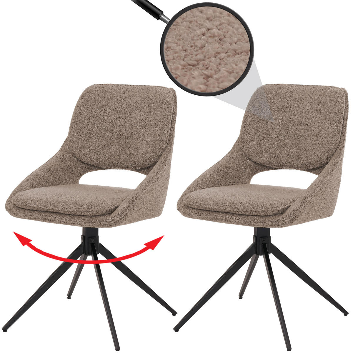 ESSZIMMERSTUHL Beige 2er-Set - Beige, Textil (55/87/55cm) - MCW