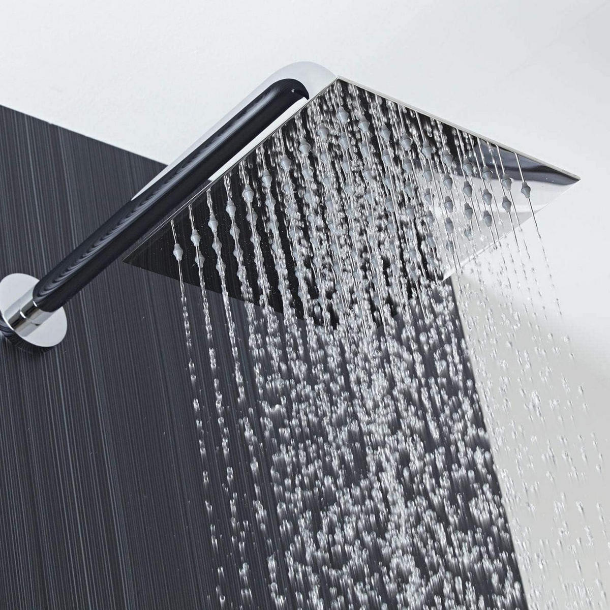 REGENBRAUSE 20 cm Quadrat Edelstahl Chrom - Silberfarben, Metall (20/2/20cm)