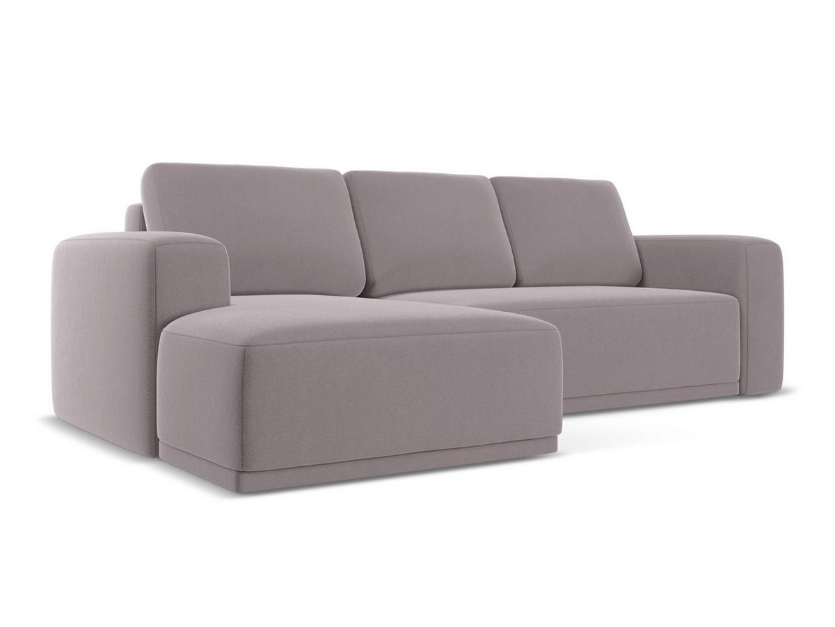ECKSOFA mit Schlaffunktion Samt Stoff Violett - Lila/Flieder, Kunststoff/Textil (258/160cm) - Makamii