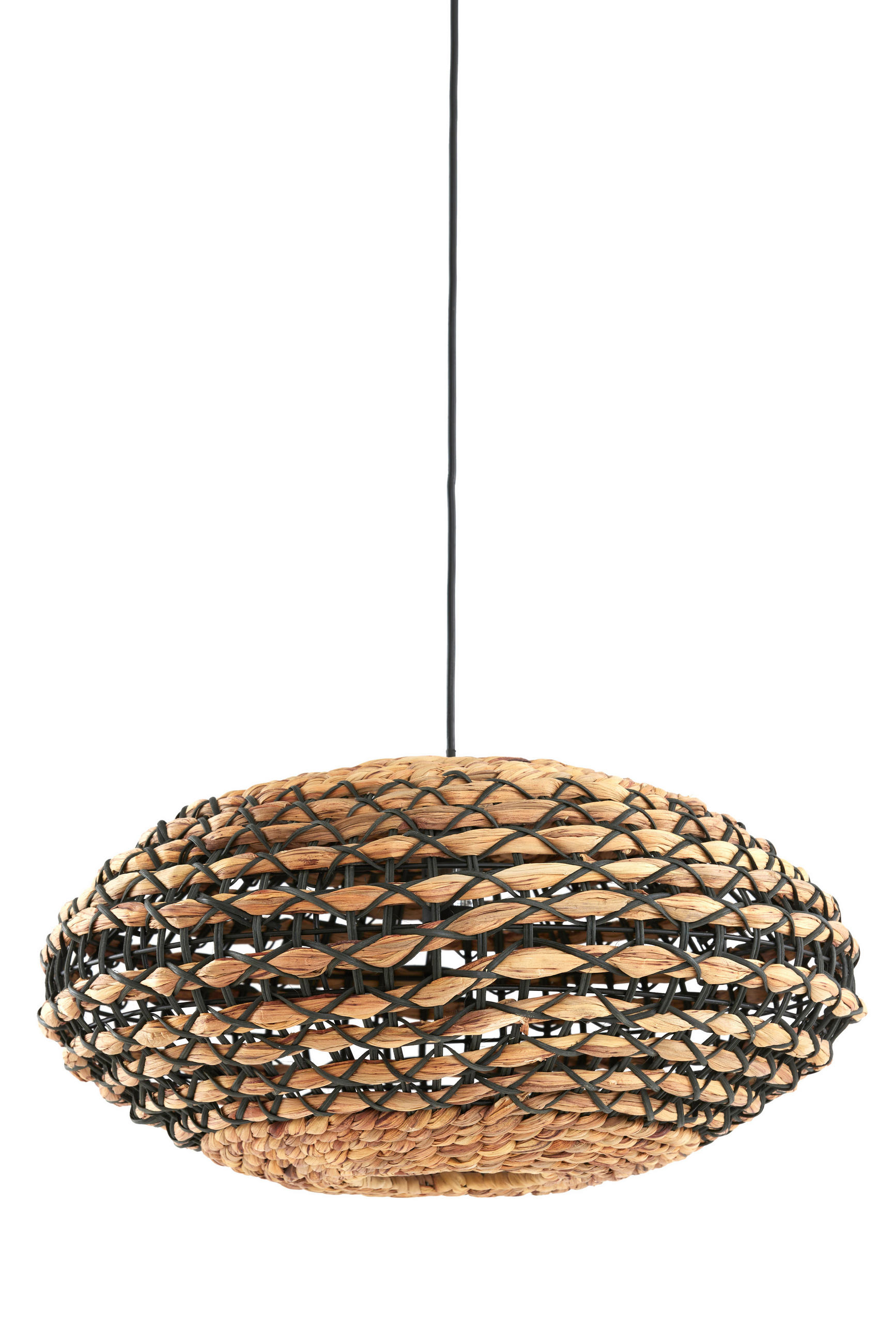 HÄNGELAMPE Tripoli Schwarz Ø50/23,5 cm - Schwarz, Holz (50/50/23.5cm) - Light & Living