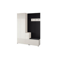 GARDEROBE Ritmo version 8 gefräste Kleiderschrank mit Polsterplatten Schwarz - Beige/Schwarz, Holzwerkstoff (170/225/40cm) - Jerpax