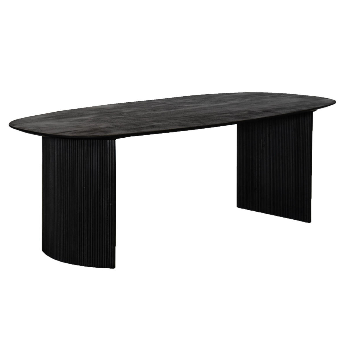 ESSTISCH oval aus Mangoholz 220cm, schwarz - Schwarz, Holz (220/100/76cm) - Giga Meubel