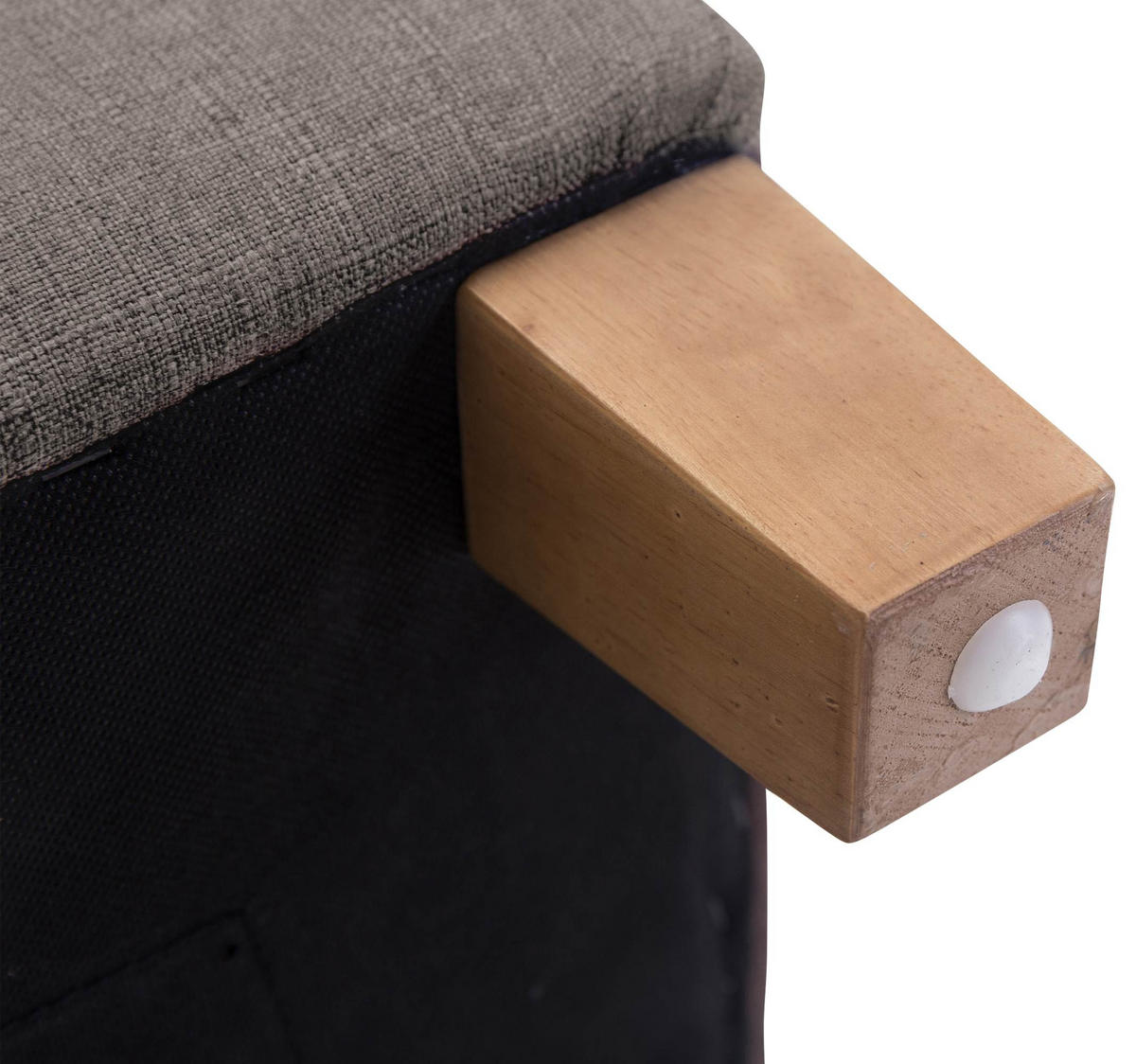 SITZWÜRFEL eckig 45/45/46 cm Stoff taupe - Taupe/Naturfarben, Holz/Textil (45/46/45cm) - CLP