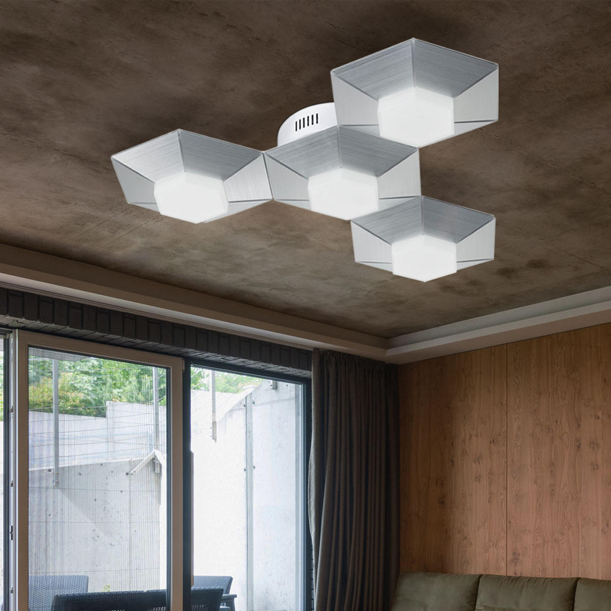 LED DECKENLEUCHTE Aluminium Silber - Silberfarben, Metall (58/50.5/9.5cm) - Wofi