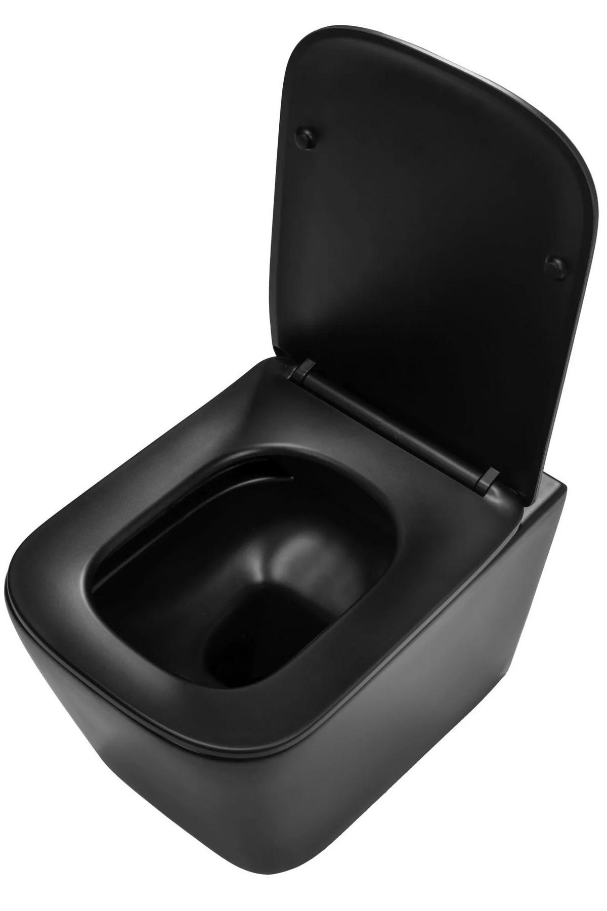 WC Schüssel Randlos Rea Julio Black Matt - Schwarz, Keramik (34.5/30/51.5cm) - REA