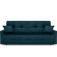 SCHLAFSOFA ORIO 3 Personen, Velours-Stoff, Türkis - Türkis, Textil (219/90/90cm) - KONSIMO®