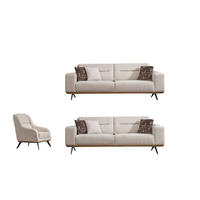 SITZGARNITUR Soprano Creme Stellvariante:3+3+1 - Creme, Holz/Textil (235/85/100cm) - Villa Möbel