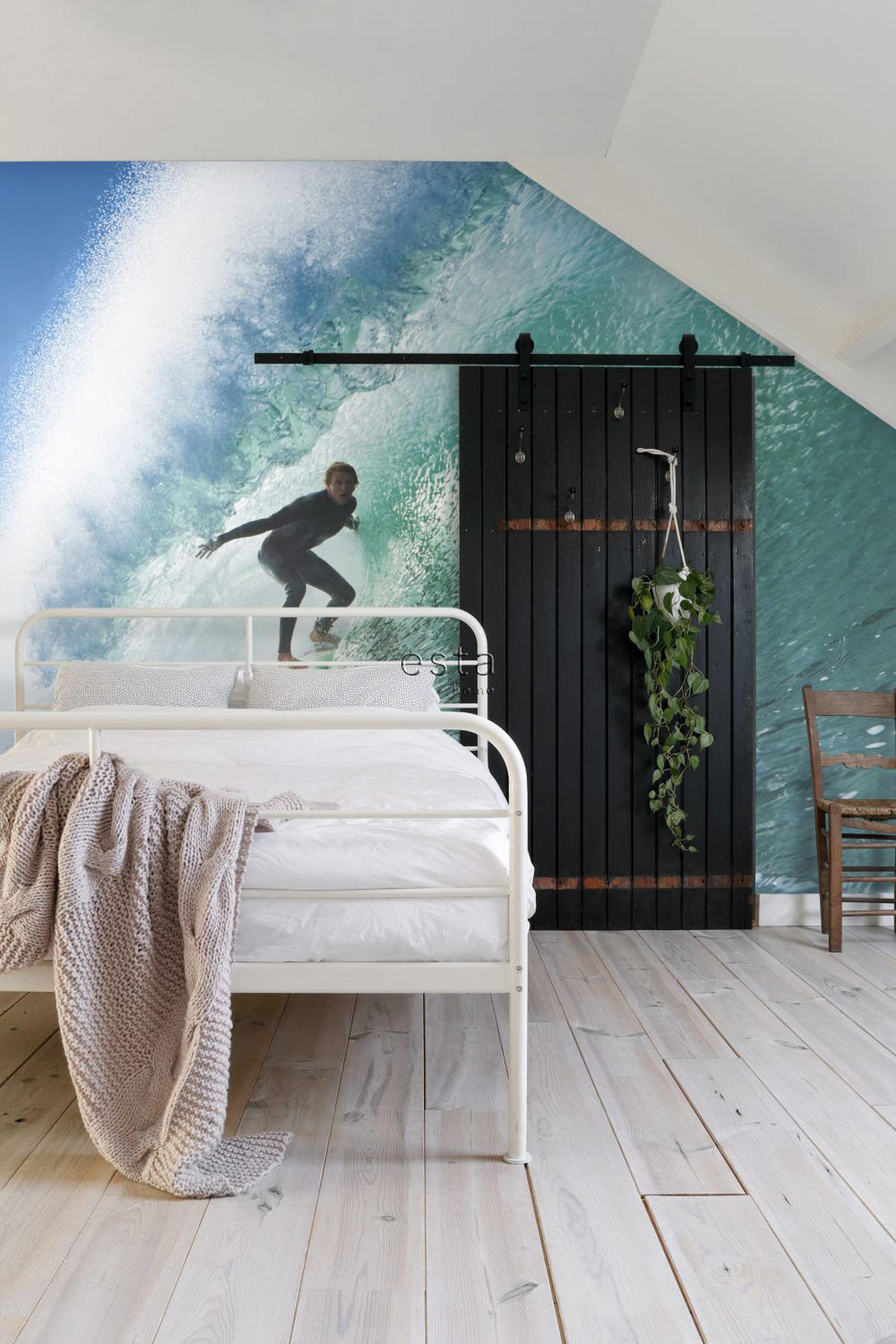 FOTOTAPETE Surfer 325 x 279 cm - Grün, Papier (325/279cm) - ESTAhome