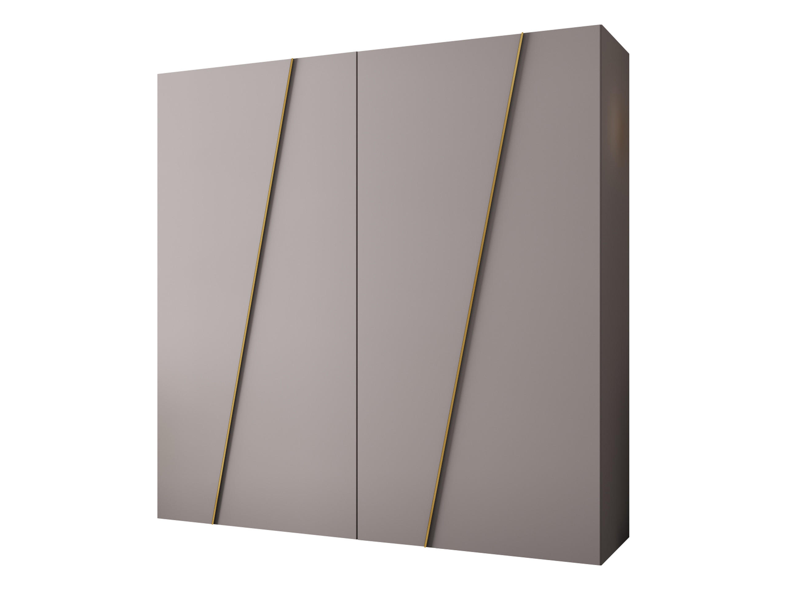 DREHTÜRENSCHRANK Zen 200 cm - Kaschmir/Goldfarben, Holzwerkstoff/Kunststoff (200/202/50cm) - MIRJAN24