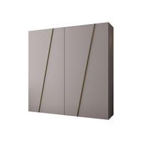 DREHTÜRENSCHRANK Zen 200 cm - Kaschmir/Goldfarben, Holzwerkstoff/Kunststoff (200/202/50cm) - MIRJAN24